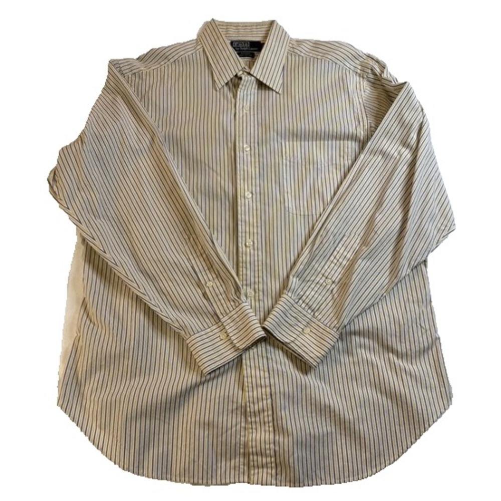 Polo Ralph Lauren Shirt Mens 17 - 34/35 Striped Andrew Classic Fit Long Sleeve
